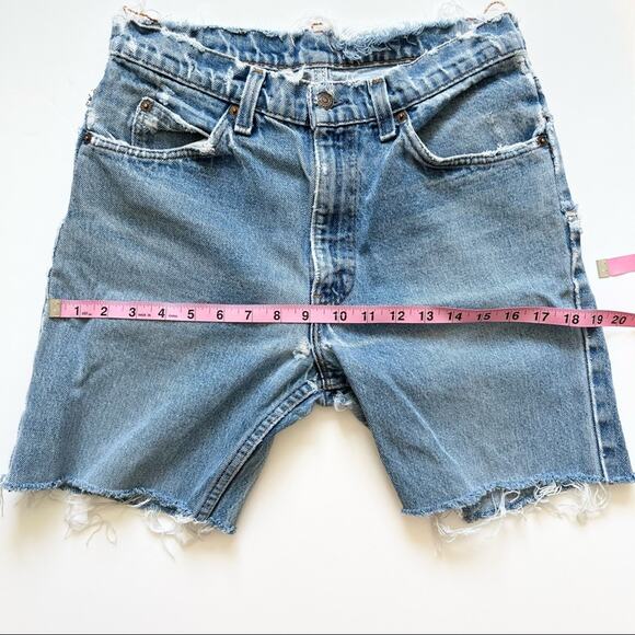 Vintage Levi’s Denim Shorts 28" Distressed‎ High Rise Orange Tab Cut Offs - Picture 12 of 15